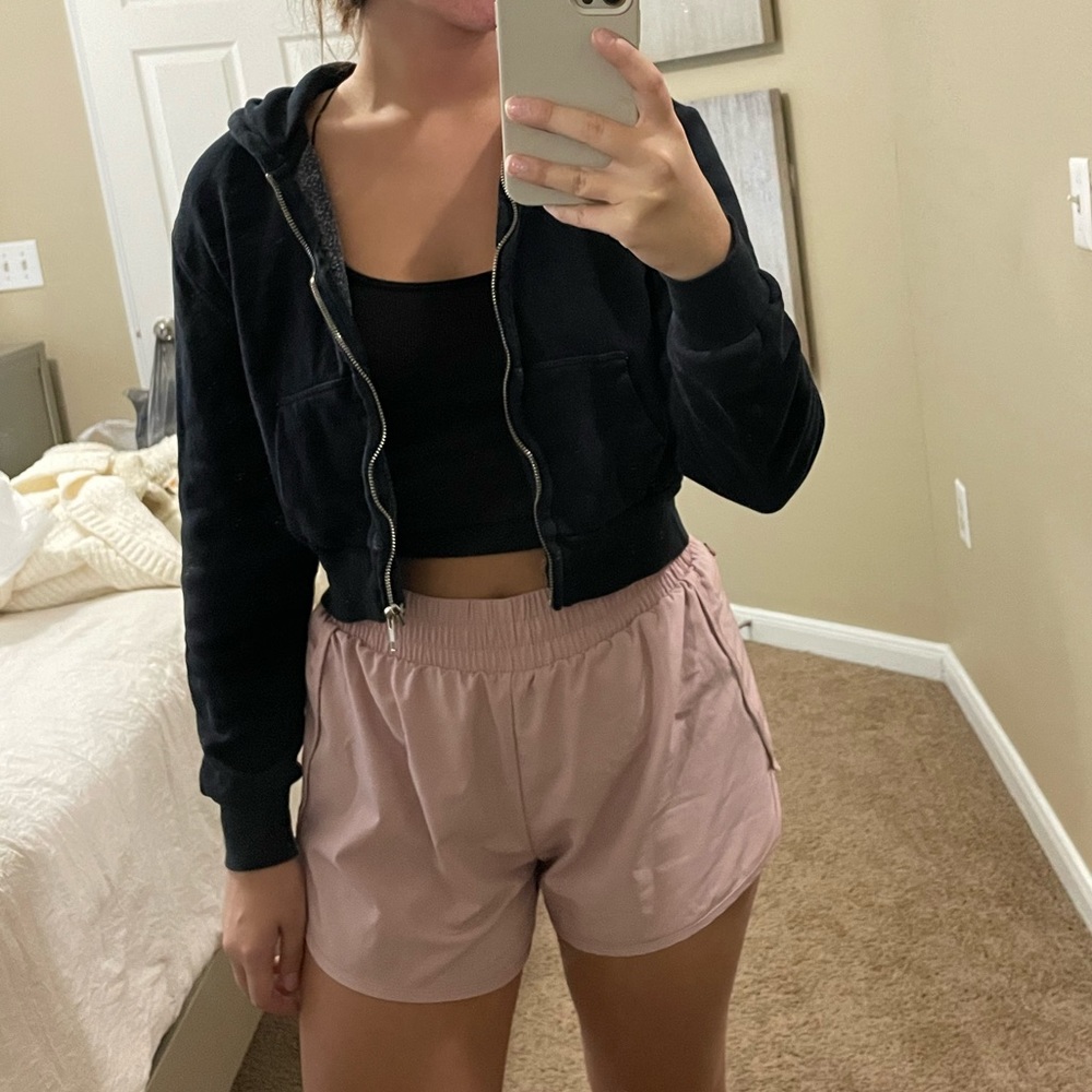 Brandy Melville cropped jacket zip up with hood